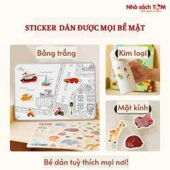 Quyển sticker Keybaby sách dán hình cho bé dùng được nhiều lần không rách