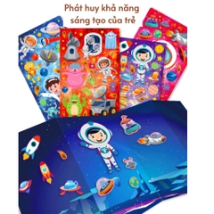 Quyển sticker Keybaby sách dán hình cho bé dùng được nhiều lần không rách