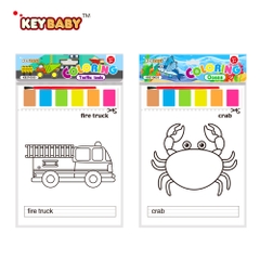 Bộ tranh tô màu Keybaby tranh tô màu nước cho bé dạng nén kèm màu và cọ
