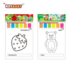Bộ tranh tô màu Keybaby tranh tô màu nước cho bé dạng nén kèm màu và cọ