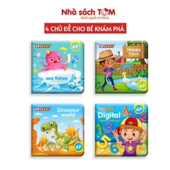 Sách vải Montessori Keybaby đồ chơi giáo dục sớm cho trẻ từ 3 tháng tuổi sách vải không thấm nước