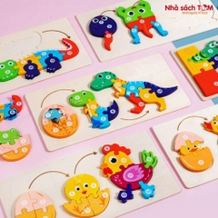Đồ chơi tranh ghép hình 3D bộ xếp hình gỗ cho bé từ 3 tuổi