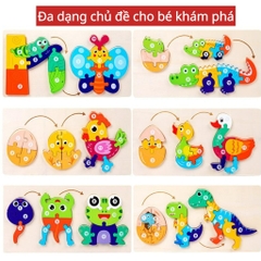 Đồ chơi tranh ghép hình 3D bộ xếp hình gỗ cho bé từ 3 tuổi