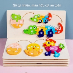 Đồ chơi tranh ghép hình 3D bộ xếp hình gỗ cho bé từ 3 tuổi