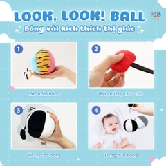 Đồ chơi bóng vải lục lạc và bóp chít chít Lalala Baby kích thích giác quan cho bé từ 0-12 tháng, Nhà sách Tom