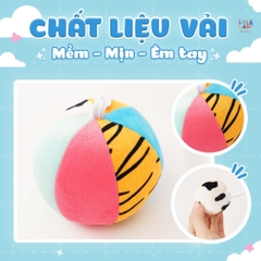 Đồ chơi bóng vải lục lạc và bóp chít chít Lalala Baby kích thích giác quan cho bé từ 0-12 tháng, Nhà sách Tom