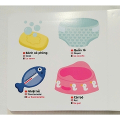 Sách chuyển động thông minh đa ngữ Việt-Anh-Pháp - Đồ dùng của bé