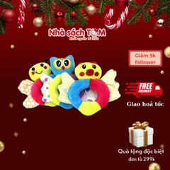 Đồ chơi lục lạc vải cầm tay con vật tròn Pipovietnam kích thích đa giác quan dành cho trẻ từ 0-3 tuổi