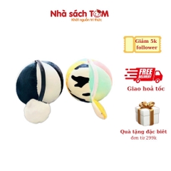 Đồ chơi bóng vải lục lạc và bóp chít chít Lalala Baby kích thích giác quan cho bé từ 0-12 tháng, Nhà sách Tom