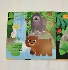 Sách ngoại văn My first animated board book chủ đề Savannah Animals NXB Auzou books