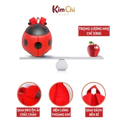 Balo mẫu giáo hình bọ Ladybug 3D, Supercute, balo mầm non thiết kế ngộ nghĩnh, chống nước, siêu nhẹ, dễ thương cho bé SF032