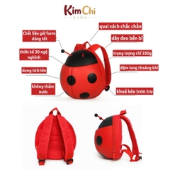 Balo mẫu giáo hình bọ Ladybug 3D, Supercute, balo mầm non thiết kế ngộ nghĩnh, chống nước, siêu nhẹ, dễ thương cho bé SF032