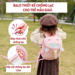 Balo mẫu giáo chống lạc Nohoo chính hãng siêu nhẹ hình thú dễ thương cho bé từ 2-6 tuổi NHB051S