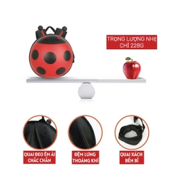 Balo chống lạc hình bọ 3D Supercute cho bé 1–5 tuổi, balo trẻ em dễ thương, nhẹ, phù hợp bé mẫu giáo