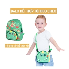 Balo mẫu giáo Supercute 2 trong 1 kết hợp túi đeo chéo ngộ nghĩnh cho bé, balo mầm non siêu nhẹ, chống nước, kiểu dáng đáng yêu  SF125