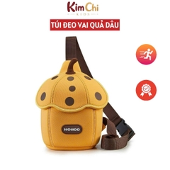 Túi đeo chéo, túi đeo vai trái dâu màu vàng Nohoo cho bé, túi mini dễ thương, nhẹ, phù hợp bé đi chơi hằng ngày NHK016-1