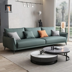 A2 Ghế sofa băng cao cấp BT89 Noha dài 2m da giả xanh lá