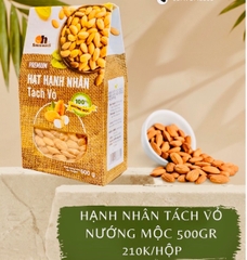 Hạnh nhân tách vỏ nướng mộc 500gr - SmileNut