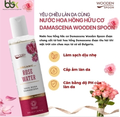 Nước hoa hồng Damascena nguyên chất hữu cơ 200ml - Wooden Spoon