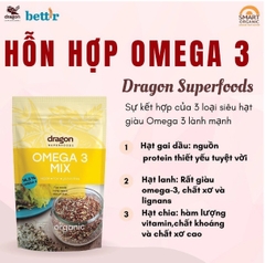 Bột Omega 3 mix hữu cơ 200gr (hạt lanh, hạt gai dầu, protein hạt chia) - Dragon Superfood