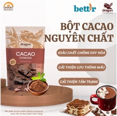 Bột cacao thô hữu cơ 200gr - Dragon Superfood