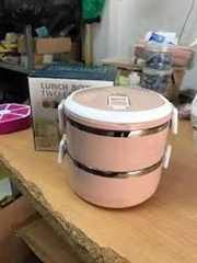 Hộp Cơm Giữ Nhiệt 2 Tầng Văn Phòng Lúa Mạch, Cặp Lồng Giữ Nhiệt, Cà Men Giữ Nhiệt Lõi Inox