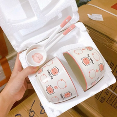SET 2 BÁT KÈM THÌA CÁC MẪU (THÙNG 40B)