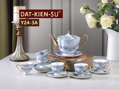 Bộ ấm chén ( bình trà ) màu xanh vân đá