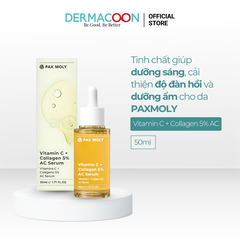 Tinh chất giúp dưỡng sáng và cải thiện độ đàn hồi da PAX MOLY Vitamin C + Collagen 5% AC Serum 50ml