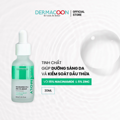 Tinh chất giúp kiểm soát dầu thừa và mờ thâm mụn PAX MOLY Niacinamide 15% + Zinc 5% Serum 30ml