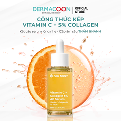 Tinh chất giúp dưỡng sáng và cải thiện độ đàn hồi da PAX MOLY Vitamin C + Collagen 5% AC Serum 50ml