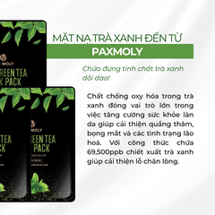 Mặt nạ trà xanh dưỡng ẩm dành cho da thâm mụn PAXMOLY Real Green Tea Mask Pack (5 Miếng)