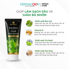 PAXMOLY Perfect Cica Foam Cleanser Sữa rửa mặt tạo bọt Rau má giúp làm sạch sâu và giảm bã nhờn
