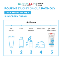 Kem chống nắng kiềm dầu giúp dưỡng ẩm và bảo vệ da PAXMOLY Daily Hyaluronic Aqua Sunscreen Cream