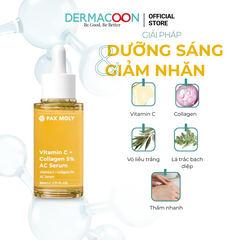 Tinh chất giúp dưỡng sáng và cải thiện độ đàn hồi da PAX MOLY Vitamin C + Collagen 5% AC Serum 50ml