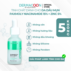 Tinh chất giúp kiểm soát dầu thừa và mờ thâm mụn PAX MOLY Niacinamide 15% + Zinc 5% Serum 30ml