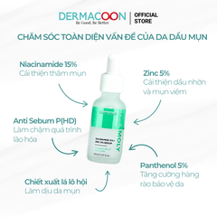 Tinh chất giúp kiểm soát dầu thừa và mờ thâm mụn PAX MOLY Niacinamide 15% + Zinc 5% Serum 30ml
