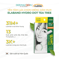 Miếng dán mụn che khuyết điểm và giảm mụn Elaband Hydro Dot Tea Tree (Hộp 23 miếng)