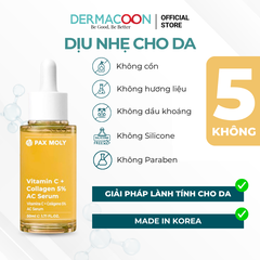 Tinh chất giúp dưỡng sáng và cải thiện độ đàn hồi da PAX MOLY Vitamin C + Collagen 5% AC Serum 50ml