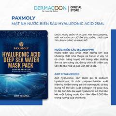 Mặt nạ dưỡng ẩm chuyên sâu giúp làm dịu kích ứng trên da khô PAX MOLY Hyaluronic Acid Deep Sea Water Mask Pack 5 Miếng