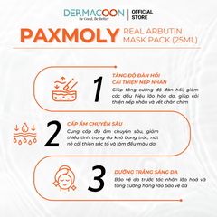 Mặt nạ dưỡng ẩm giúp dưỡng sáng và làm đều màu da PAX MOLY Real Arbutin Mask Pack (Hộp 10 miếng)