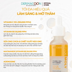 Tinh chất dưỡng sáng và làm giảm các dấu hiệu da thâm sạm PAX MOLY Vitamin C 15% + B5 5% Serum 30ml