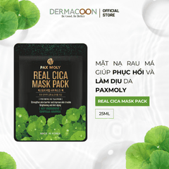 Hộp 10 miếng mặt nạ dưỡng ẩm giúp làm dịu, giảm kích ứng và cải thiện các vấn đề về da PAX MOLY Real Cica Mask Pack