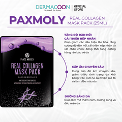 Mặt nạ dưỡng ẩm giúp da săn chắc, mịn màng và cải thiện độ đàn hồi da PAX MOLY Real Collagen Mask Pack 5 Miếng