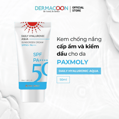 Kem chống nắng kiềm dầu giúp dưỡng ẩm và bảo vệ da PAXMOLY Daily Hyaluronic Aqua Sunscreen Cream
