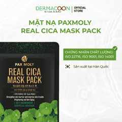 Hộp 10 miếng mặt nạ dưỡng ẩm giúp làm dịu, giảm kích ứng và cải thiện các vấn đề về da PAX MOLY Real Cica Mask Pack