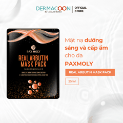 Mặt nạ dưỡng ẩm giúp dưỡng sáng và làm đều màu da PAX MOLY Real Arbutin Mask Pack (Hộp 10 miếng)