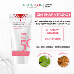 Kem chống nắng giúp kiềm dầu nâng tone chiết xuất rau má Pax Moly Daily Tone Up Vitamin Cica Sunscreen Cream 50ml