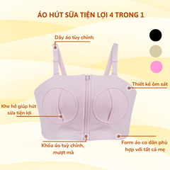 Áo Hút Sữa Rảnh Tay Coniu, Mặc Hút Sữa Cho Mẹ, Có Dây Giữ Bình Hút Sữa, Freesize