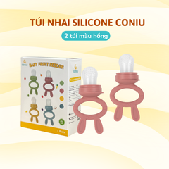 Túi Nhai Ăn Dặm, Núm Nhai Ăn Dặm Cho Bé Chống Hóc Coniu Gồm 3 Size Chất Liệu Silicone Mềm Mại (Hộp 01 Chiếc)